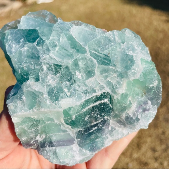 Green Fluorite Quartz Crystal 621 grams Mineral Huge Raw Natural Specimen #80 - Picture 10 of 15